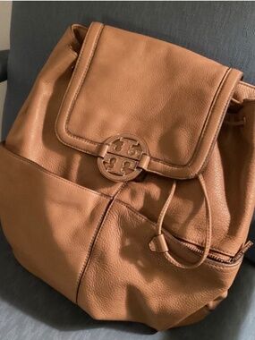 Tory Burch Cognac Tan Leather Backpack
